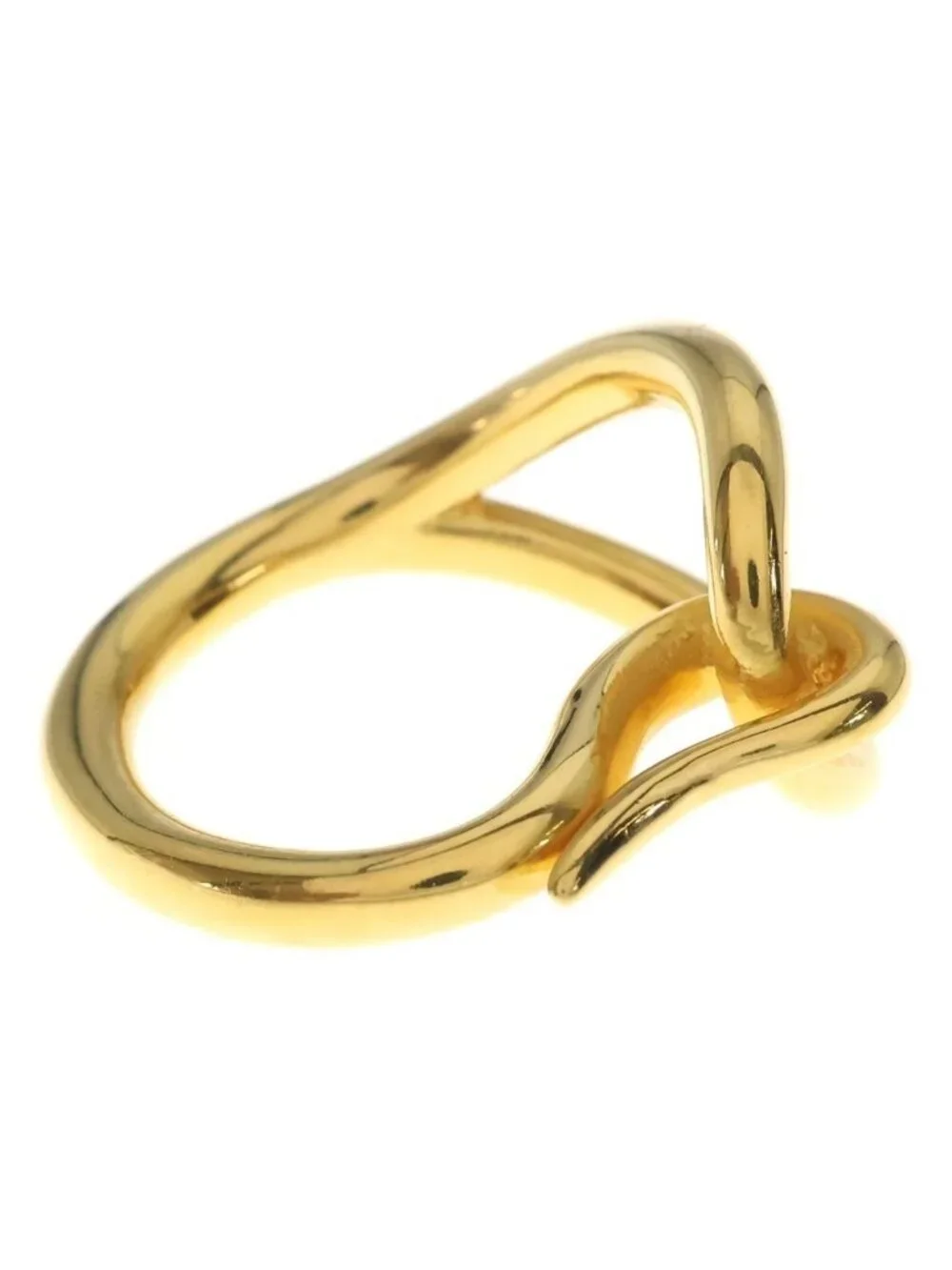 Hermes Jumbo Scarf Ring Plated Gold